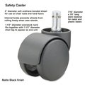 Master Caster Safety Casters, Oversize Neck Polyurethane, B Stem, 110 lb/Caster, PK5 64335